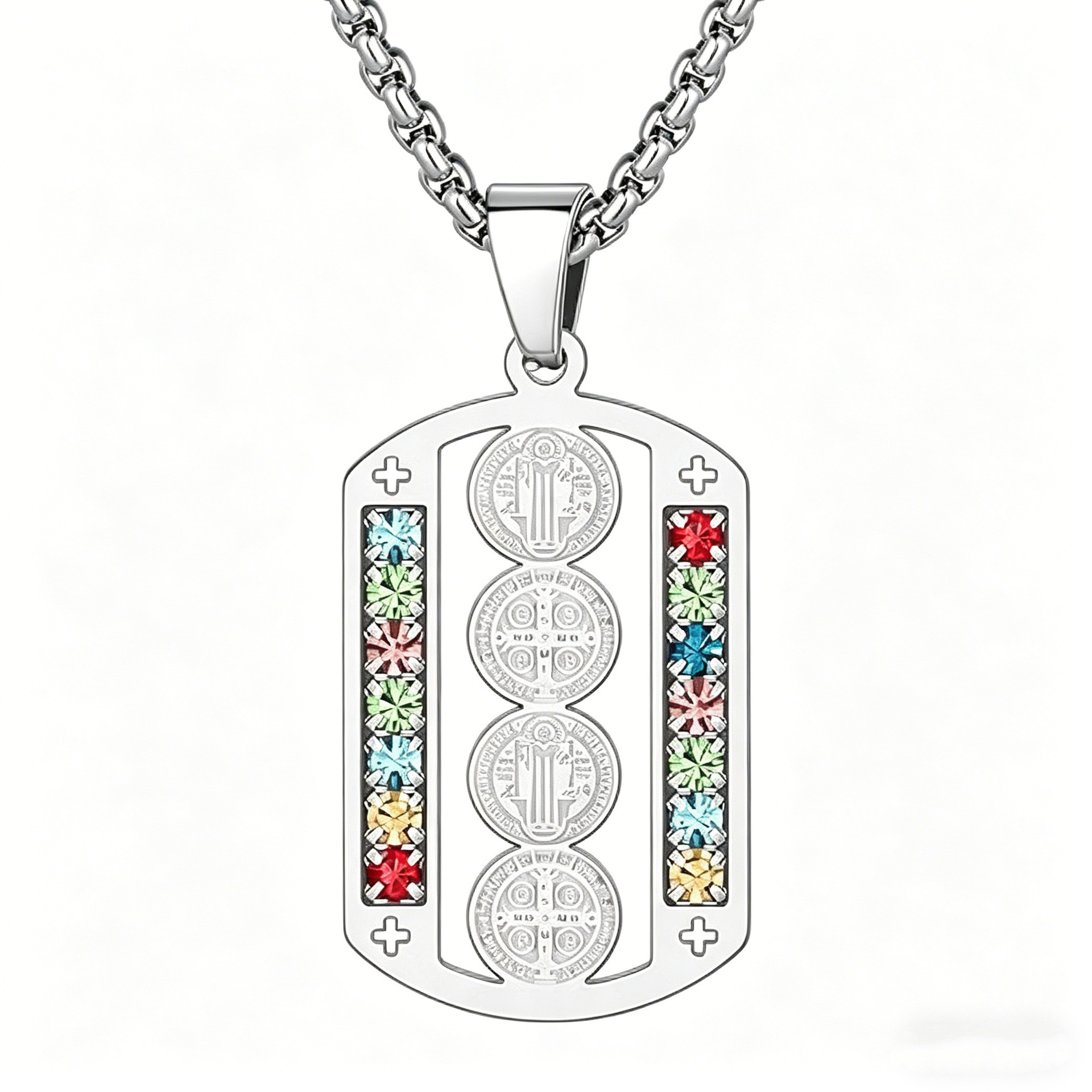 Hollowed-out Air Force-branded Stainless Steel Medal Pendant Necklace photo 3