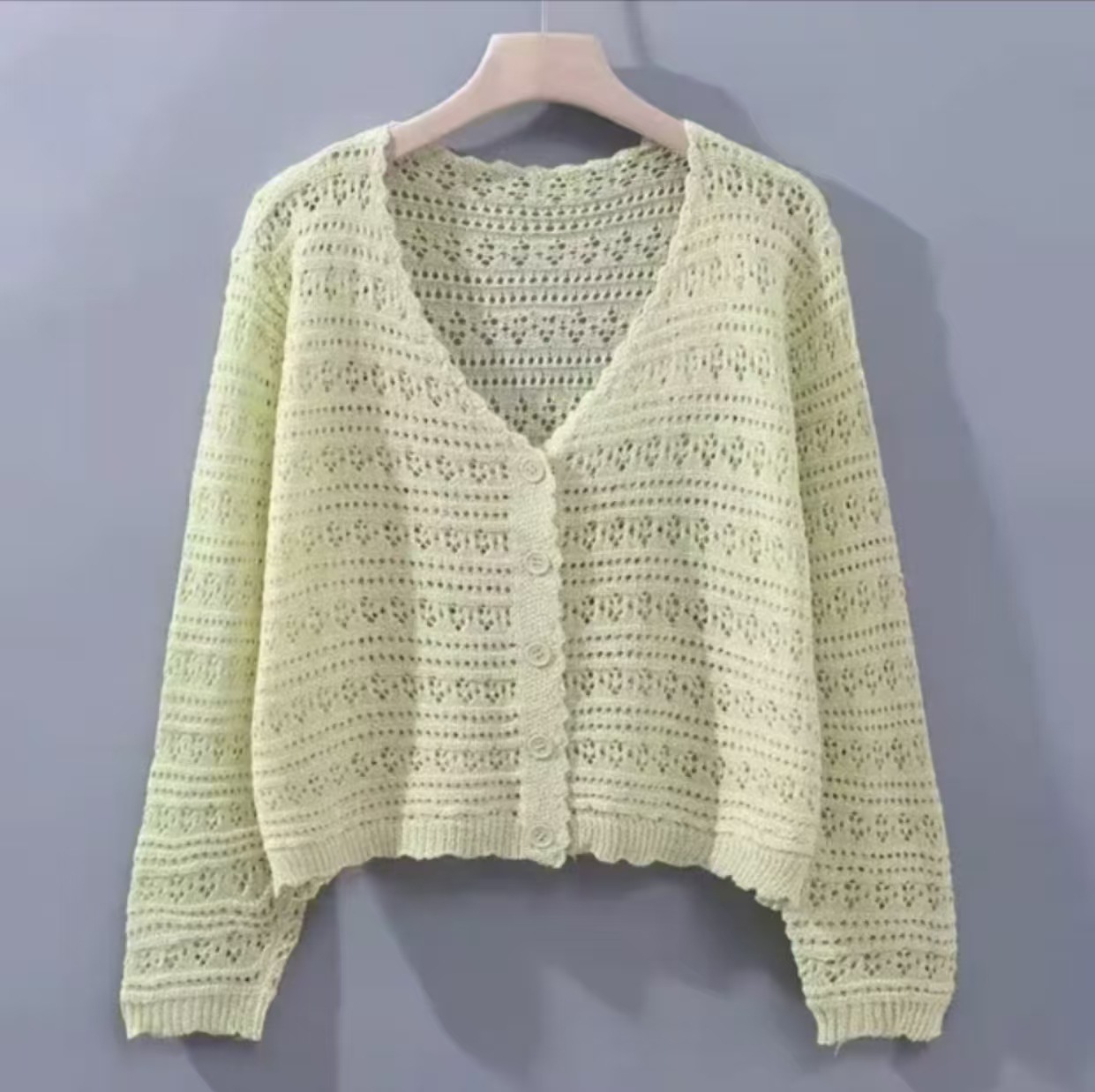Women's Versatile Openwork Knit Cardigan photo 8