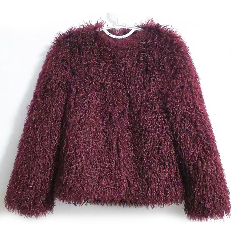 Women's Crew-neck Cashmere Casual Coat photo 6