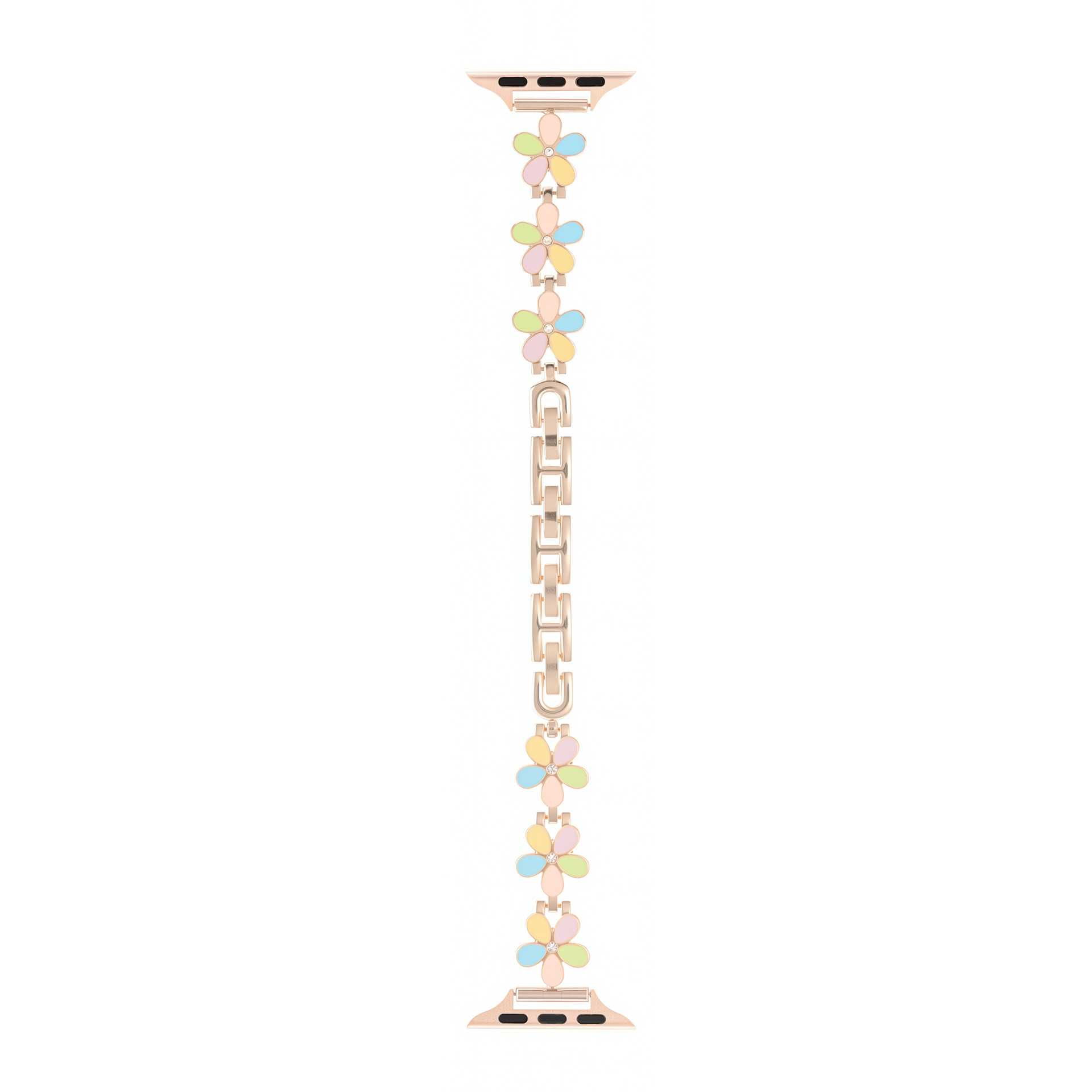 Five-petal Flower Pattern With Gold-embossed Resin And Metal Bracelet Strap photo 4