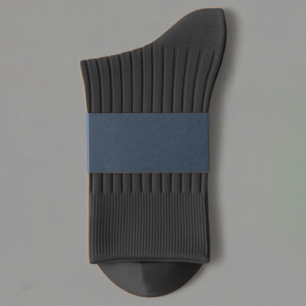Mens Double-Needle Cotton Business Socks With Sweat-Absorbing And Deodorizing Properties photo 3