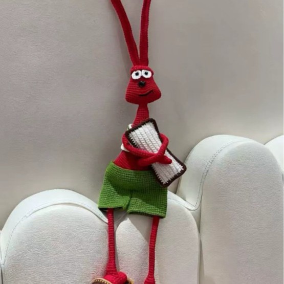Grumpy Long-Eared Rabbit Yarn Crochet Keychain Kit photo 1