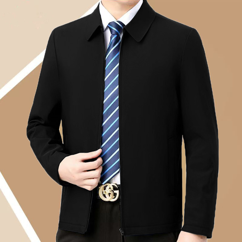 Turn-down Collar Business-casual Jacket For Middle-aged Men photo 2
