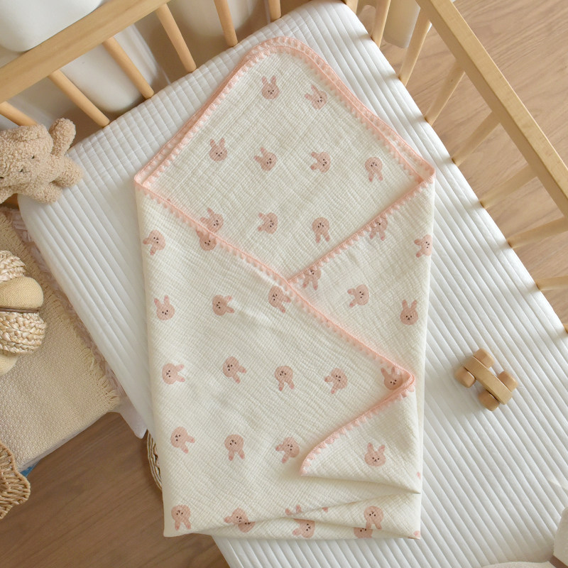 Baby Pure Cotton Three-layer Gauze Swaddle Blanket Bath Towel photo 6