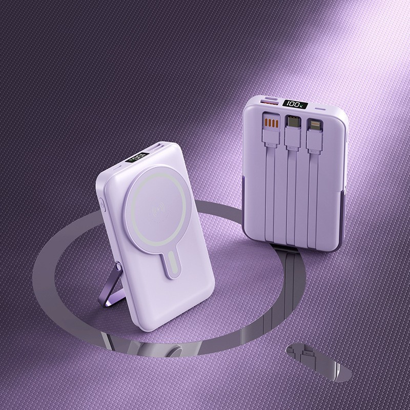 Portable Magnetic Charging Built In Cable Digital Display Fast Charging Power Bank photo 6