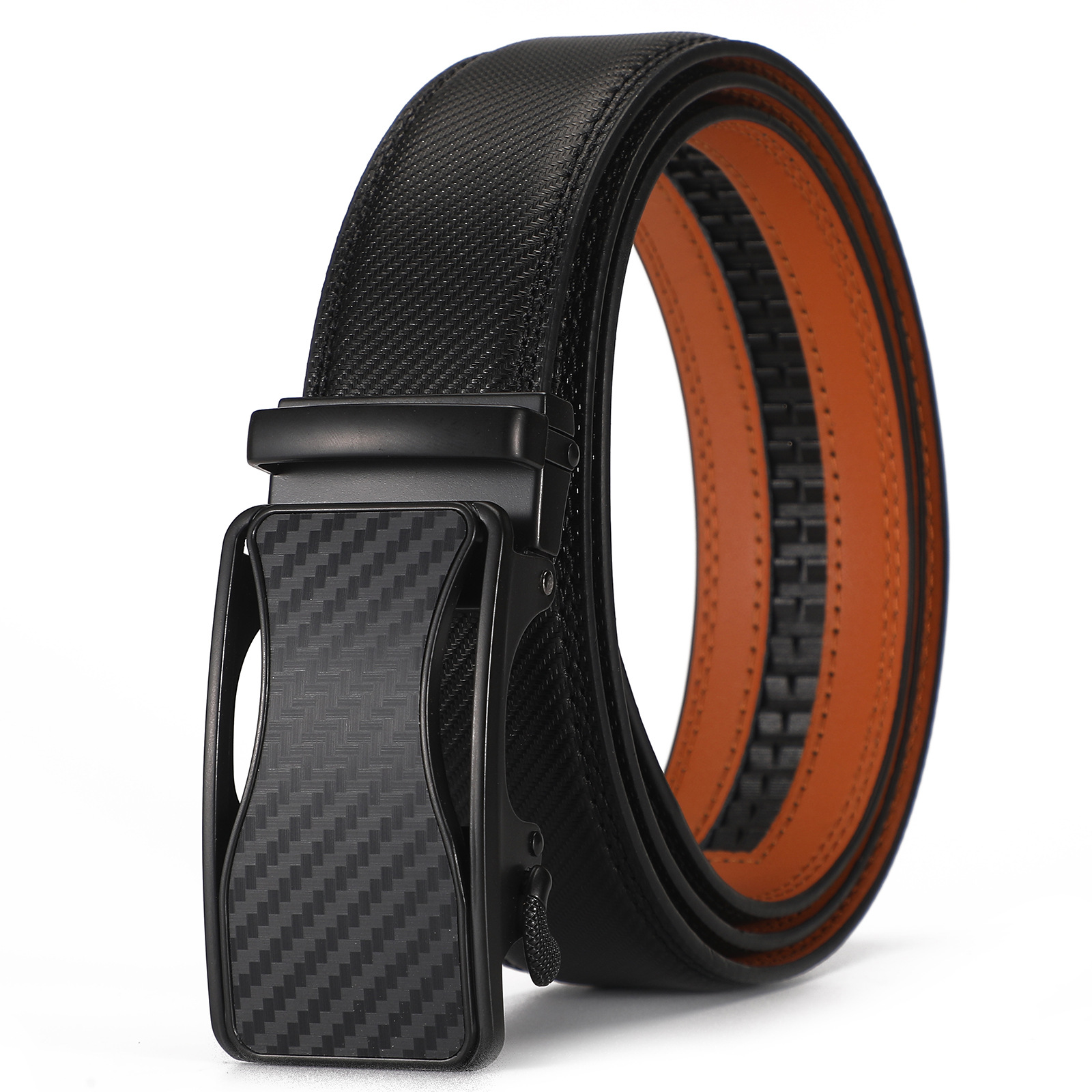 Mens Second-layer Leather Belt With Automatic Buckle photo 6