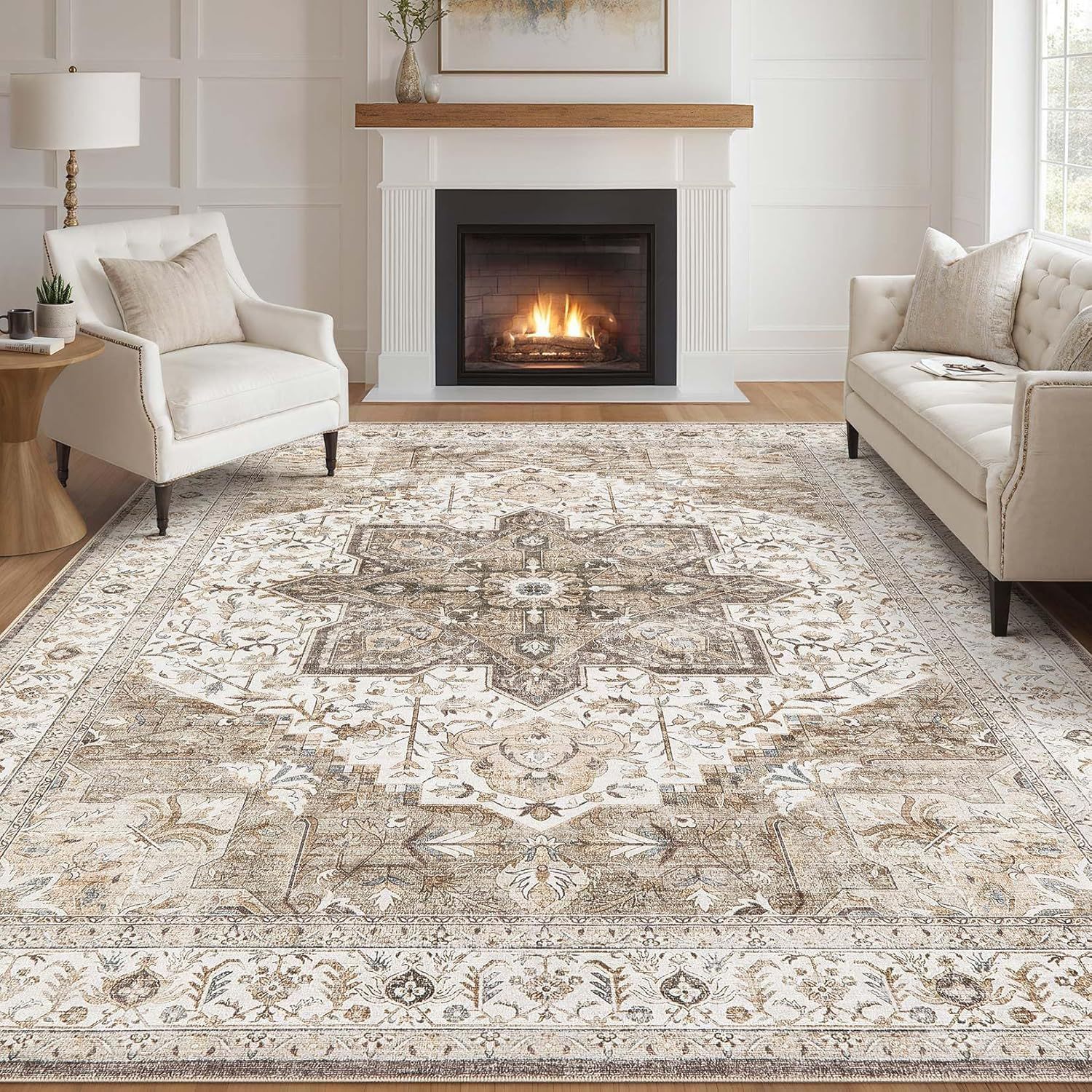 Persian-style Faux Cashmere Washable Floor Mat photo 4