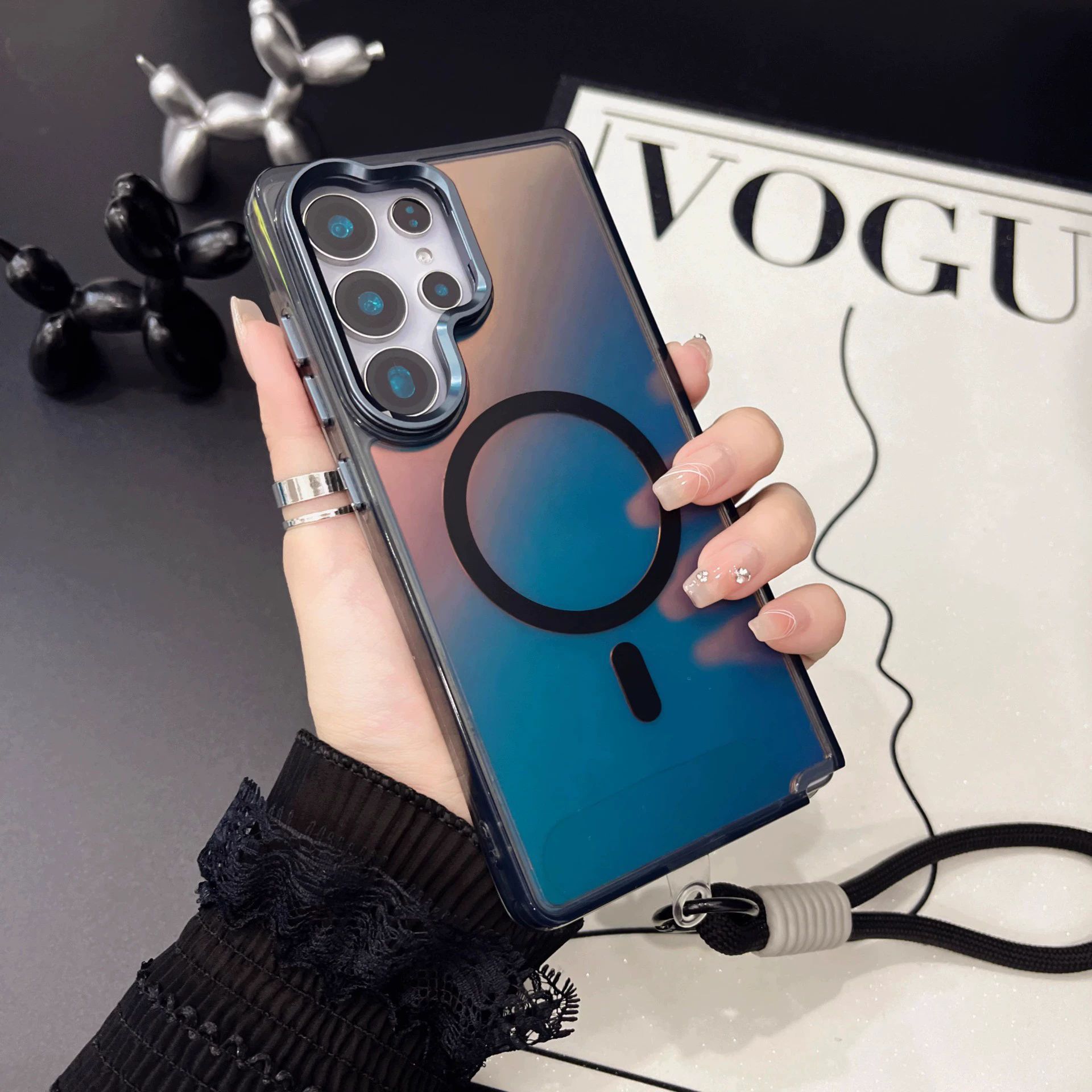 Matte Gradient Metal Lens-Frame Phone Case photo 2