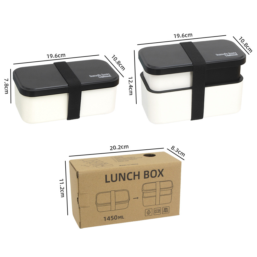 Compartmentalized Double-layer Microwave-safe Plastic Lunch Box photo 5