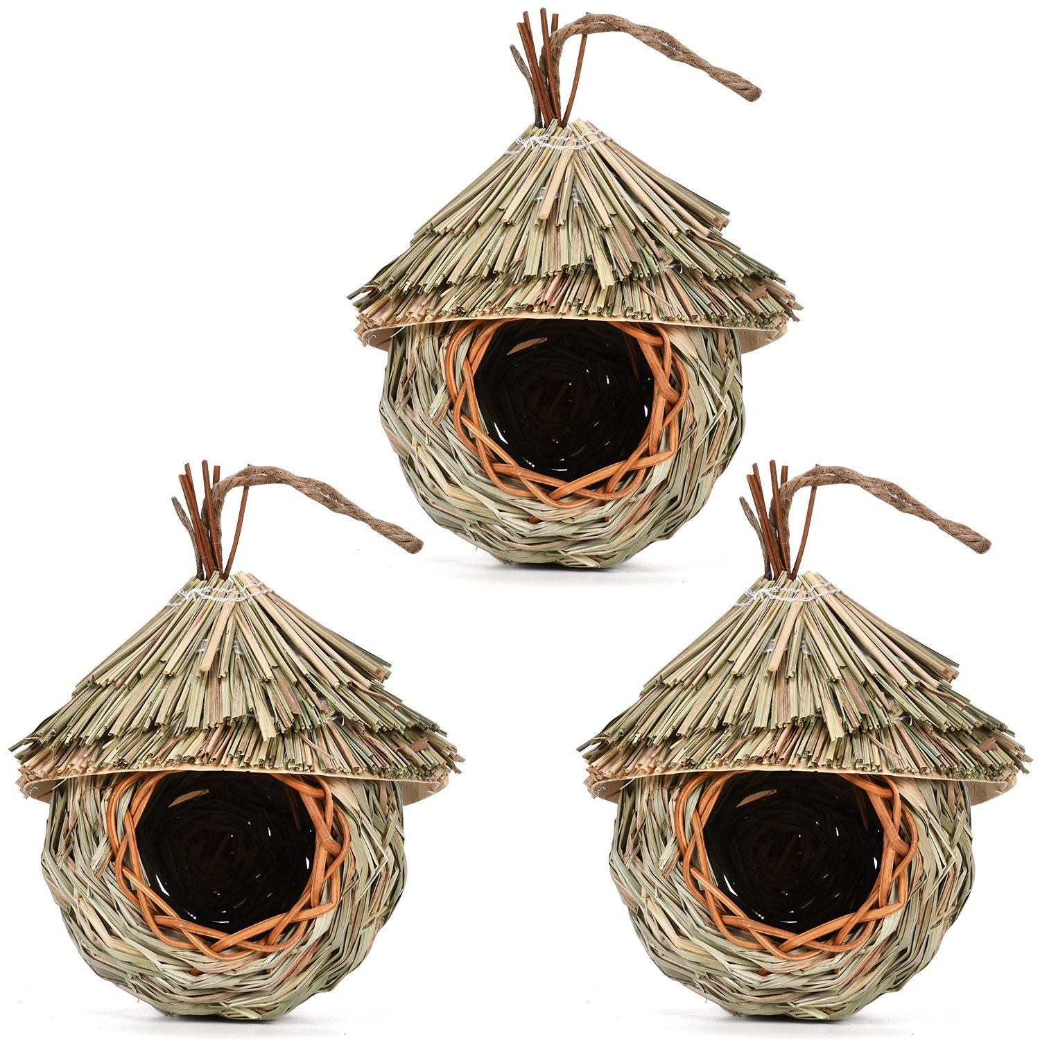 Creative Hanging Straw Bird Nest Manual Environment Layout photo 8