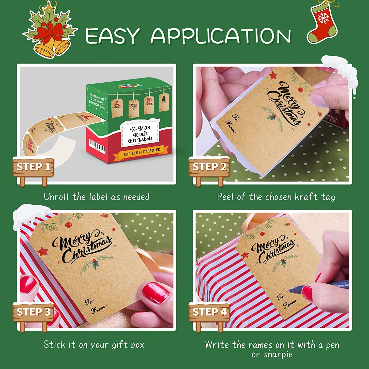 Roll Stickers Christmas Holiday Decoration Gift Series photo 3
