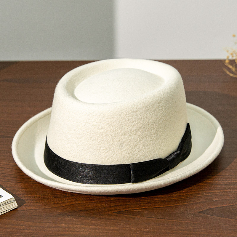 Wool Felt Hat Versatile Top Hat British-style Formal Hat photo 2