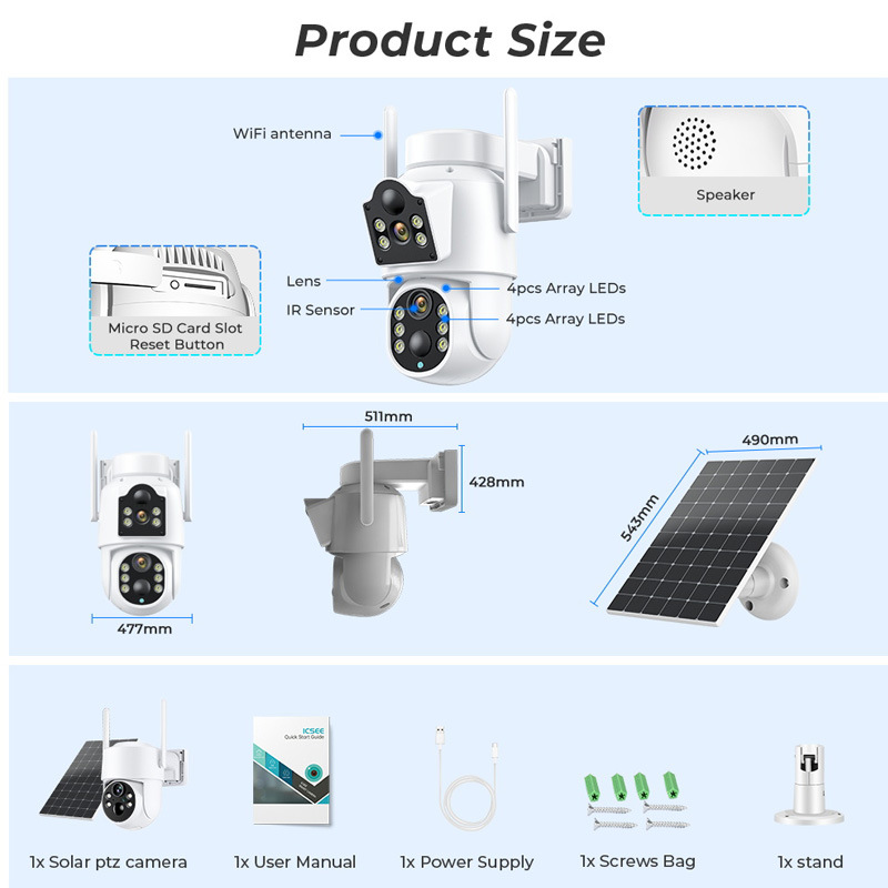 Outdoor Solar Home HD Wireless Wifi Network Plug-in-free Monitor photo 3