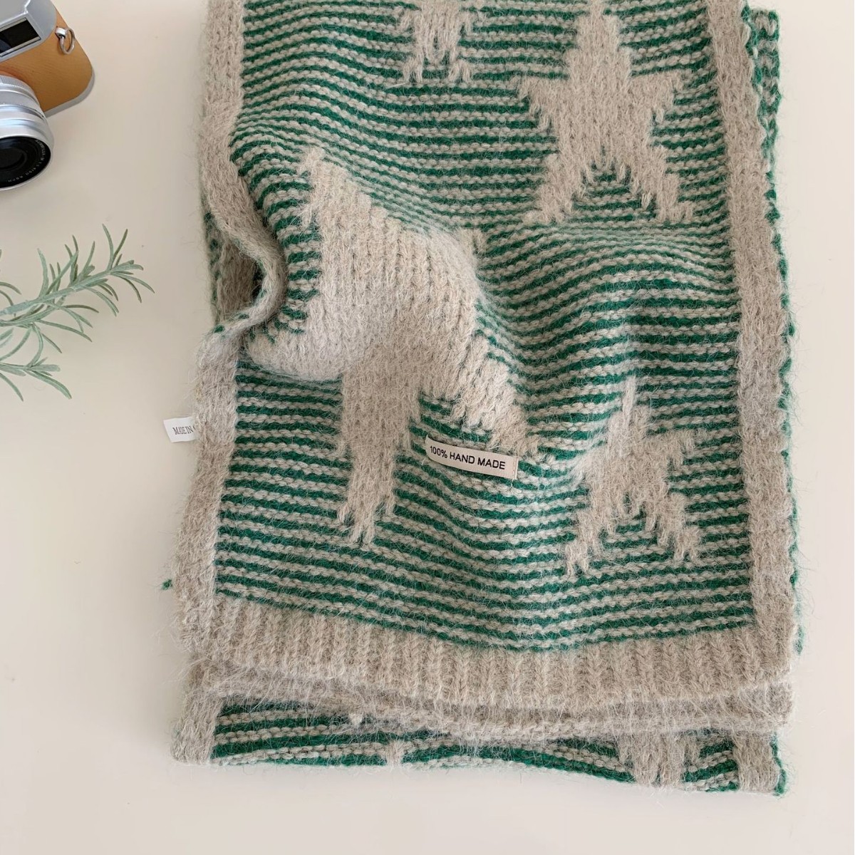 Women's Simple And Versatile Star Knitted Winter Scarf photo 7