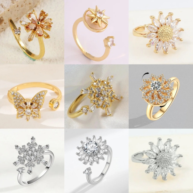 Stylish High-end Zircon-inlaid Open Ring For Women photo 3