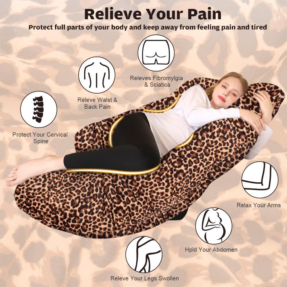 Household Detachable Multi-purpose Leopard-print Pillow photo 1