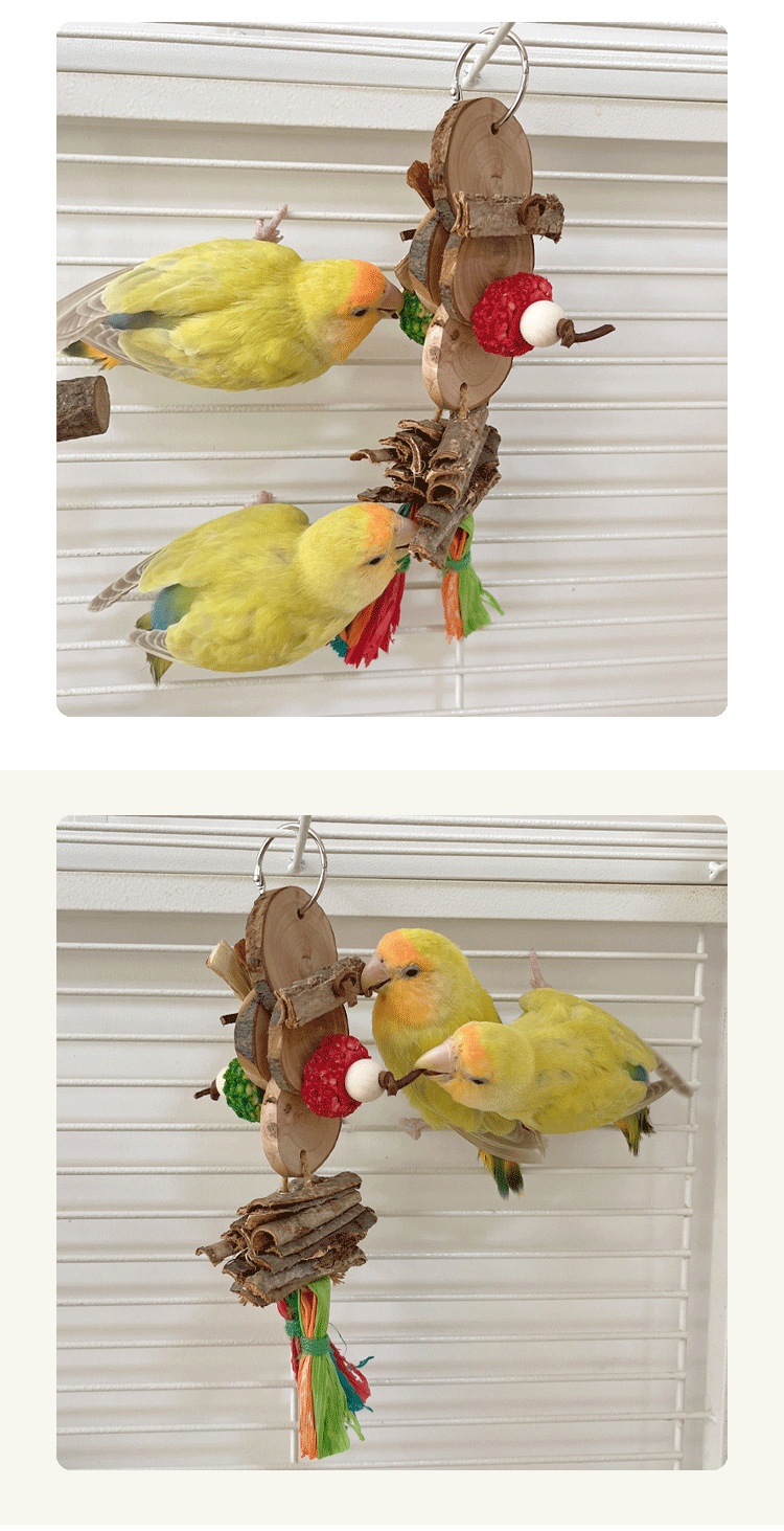 Parrot Bird Bite Toy String Relieving Stuffy Decorative Color Pendant photo 8