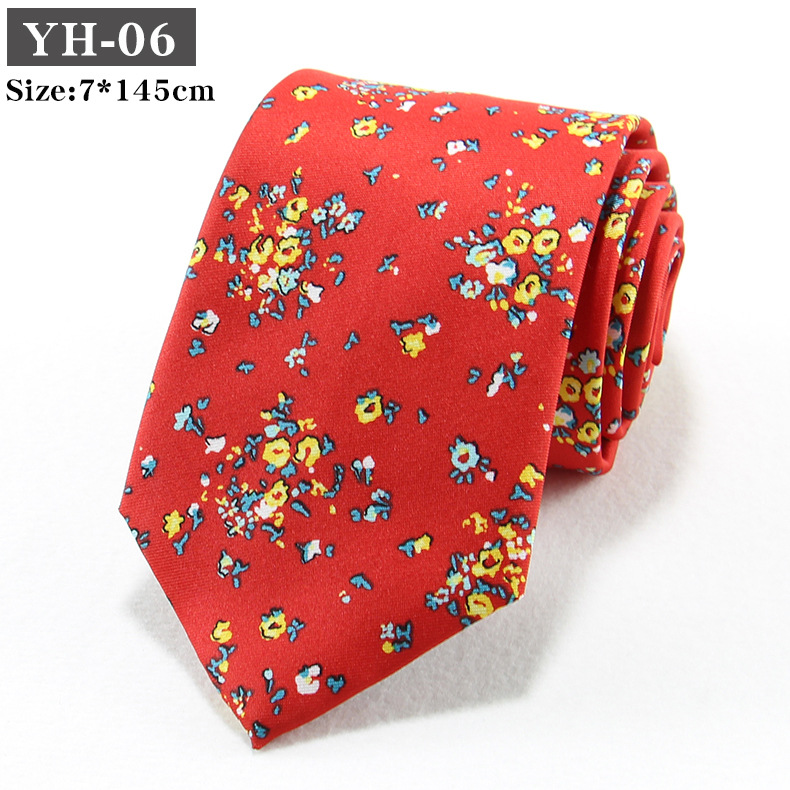 Korean-style Retro Hong Kong style Floral Casual Tie photo 7