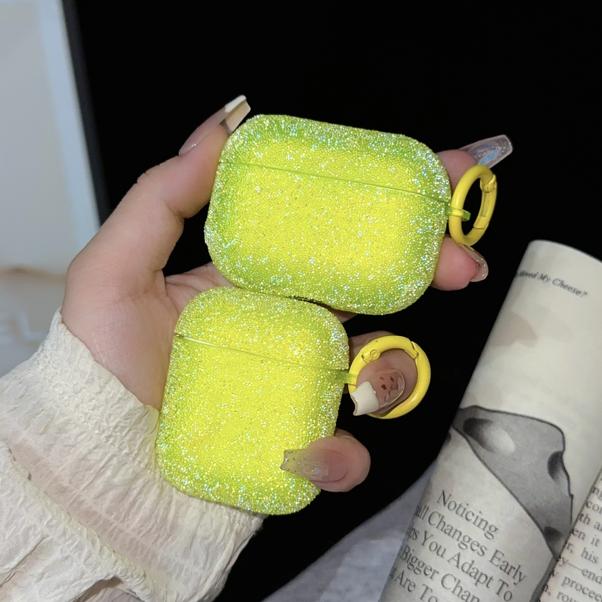 Fine Rhinestone Crystal Particle Bluetooth Headset Protective Cover Earphone Case photo 6