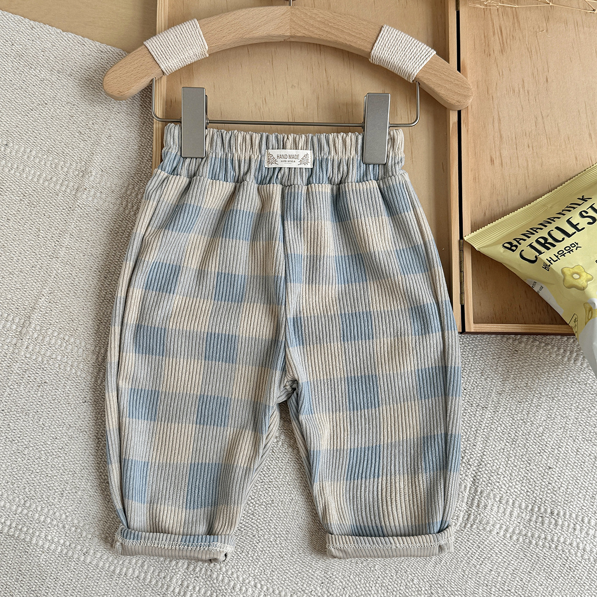 Girls Polka-dot Plaid Loose-fitting Carrot Pants photo 2