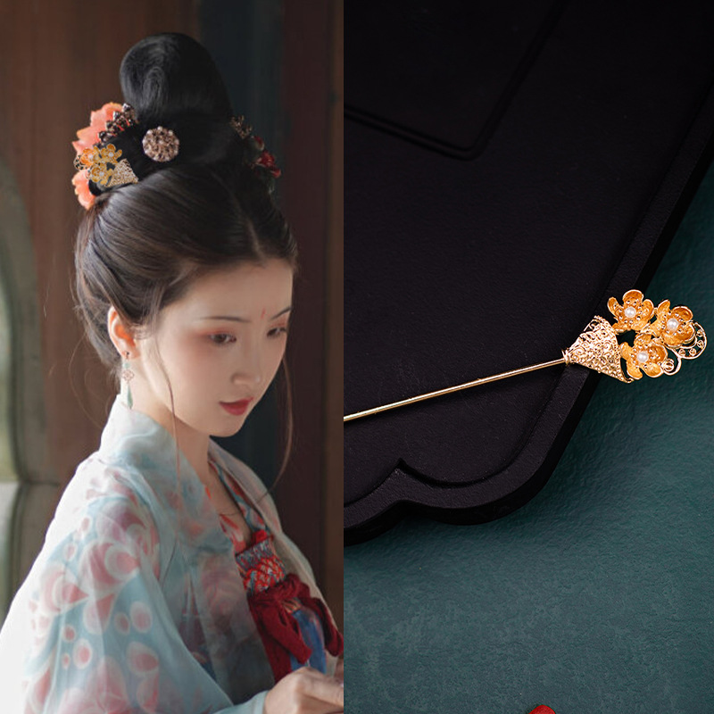 Ancient Style Han Chinese Clothing Handmade Updo Alloy Hairpin Hairpin photo 2