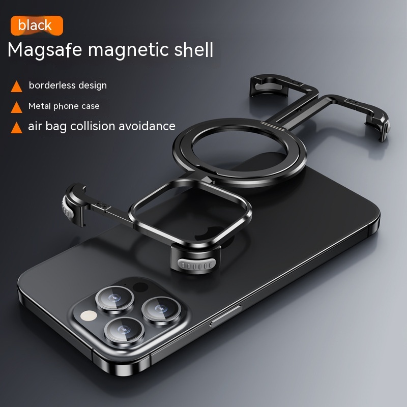 Metal Airbag Anti-fall Shell Phone Case Protective Shock Absorption Aerospace Grade Aluminum Holder Cover photo 3