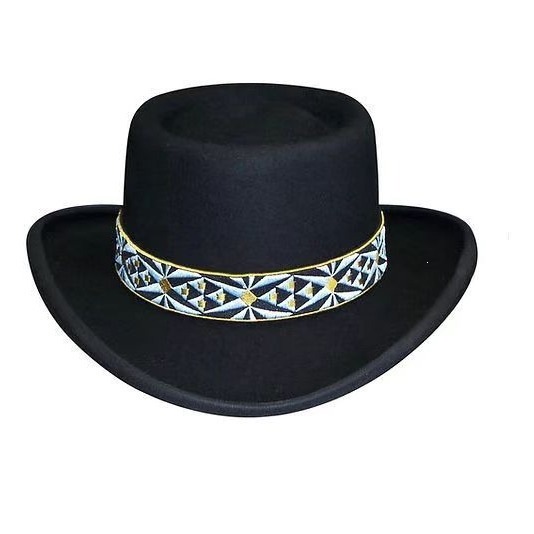 Braided Ribbon Decorated Pure Wool Felt Hat photo 1