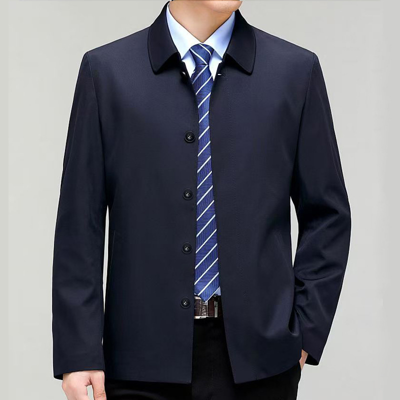 Turn-down Collar Business-casual Jacket For Middle-aged Men photo 4