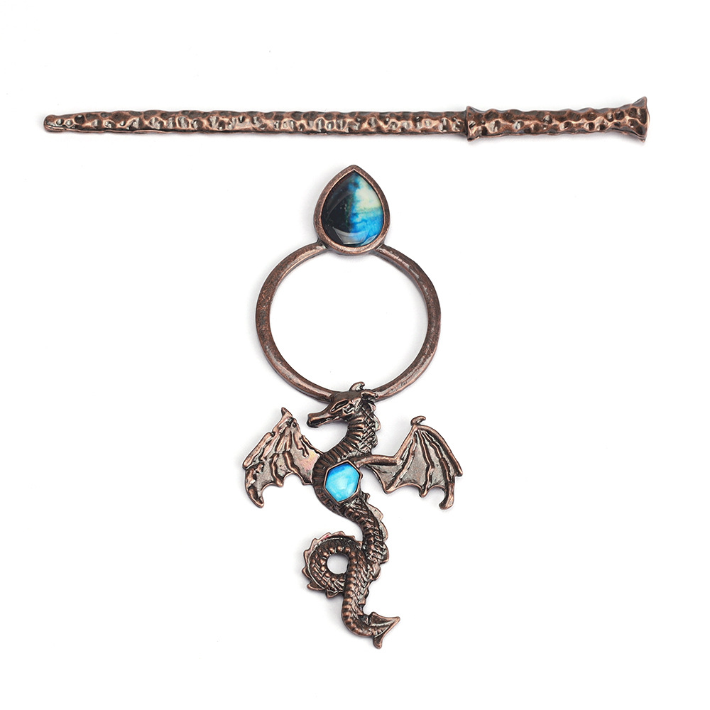 Retro Moonstone Flying Dragon Hair Accessory photo 2
