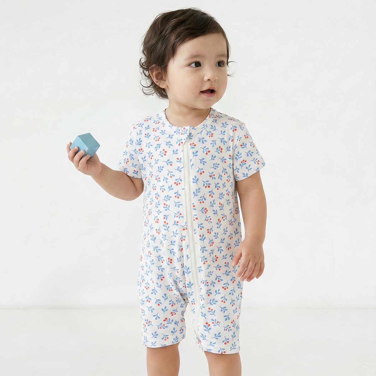 Mint Baby Romper With Zipper Summer Clothes For Boys And Girls photo 6