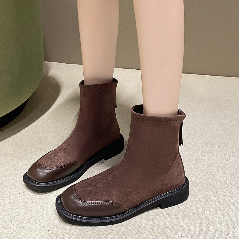 British-style Square-toe Boots For Women photo 1