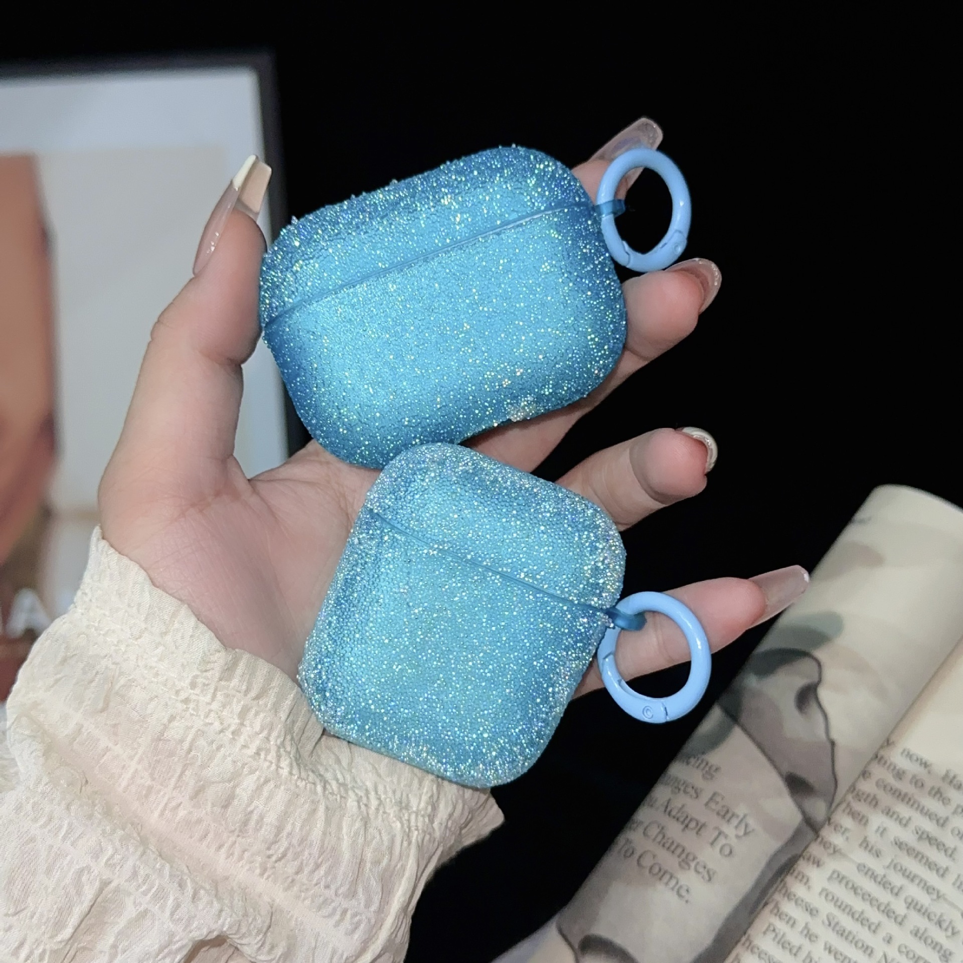 Fine Rhinestone Crystal Particle Bluetooth Headset Protective Cover Earphone Case photo 7