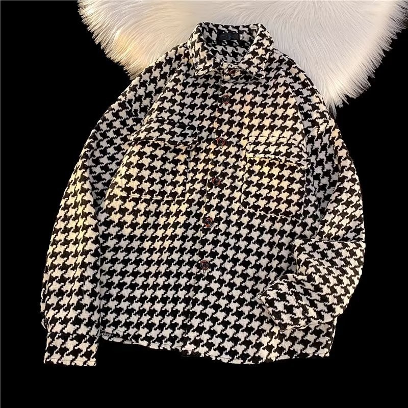 Men's Black And White Plaid Coat Trendy On Instagram photo 5