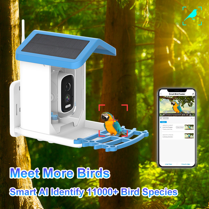 Intelligent Bird Feeding Recognition Solar HD Feeder photo 1