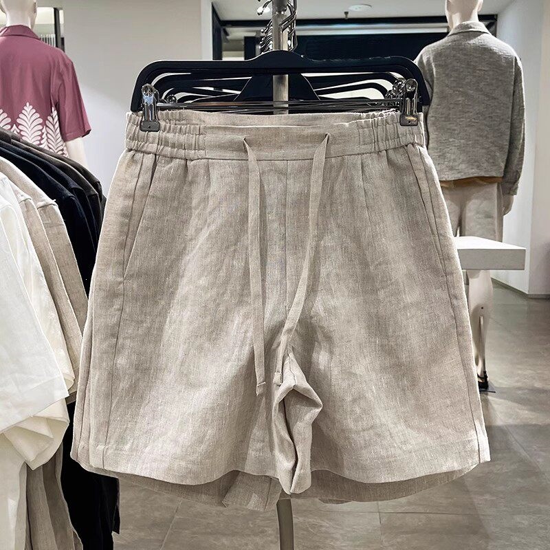Elastic-waist Casual Loose-fit Linen Shorts photo 2