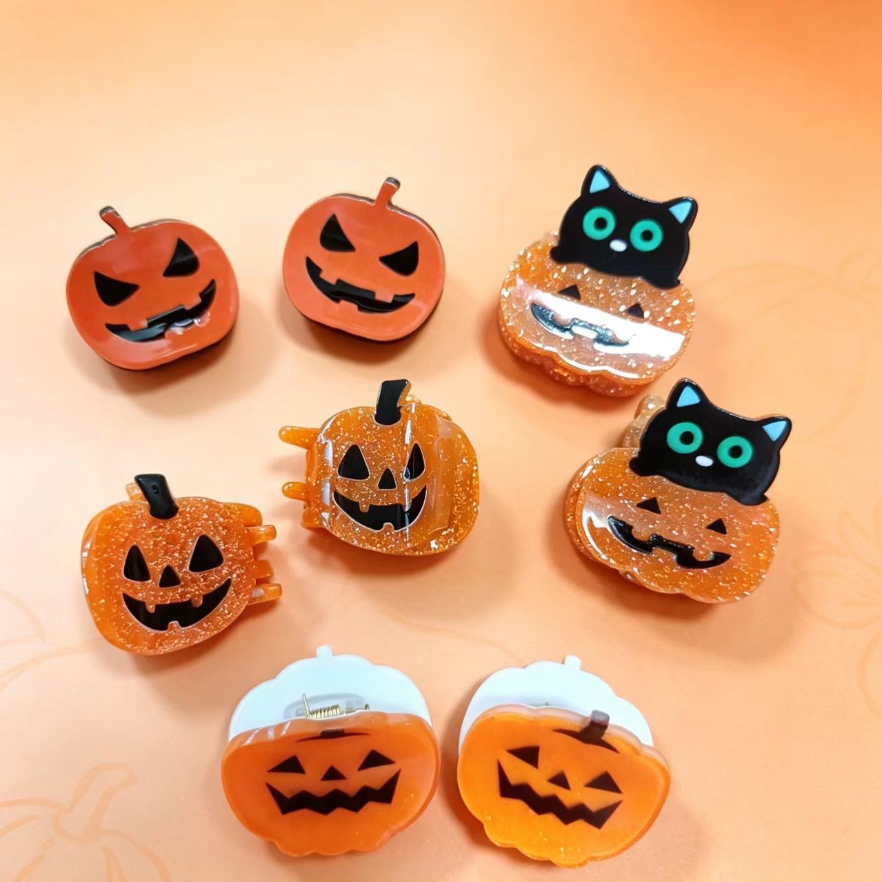 Cute Spooky Pumpkin Head Hair Clip For Halloween photo 7