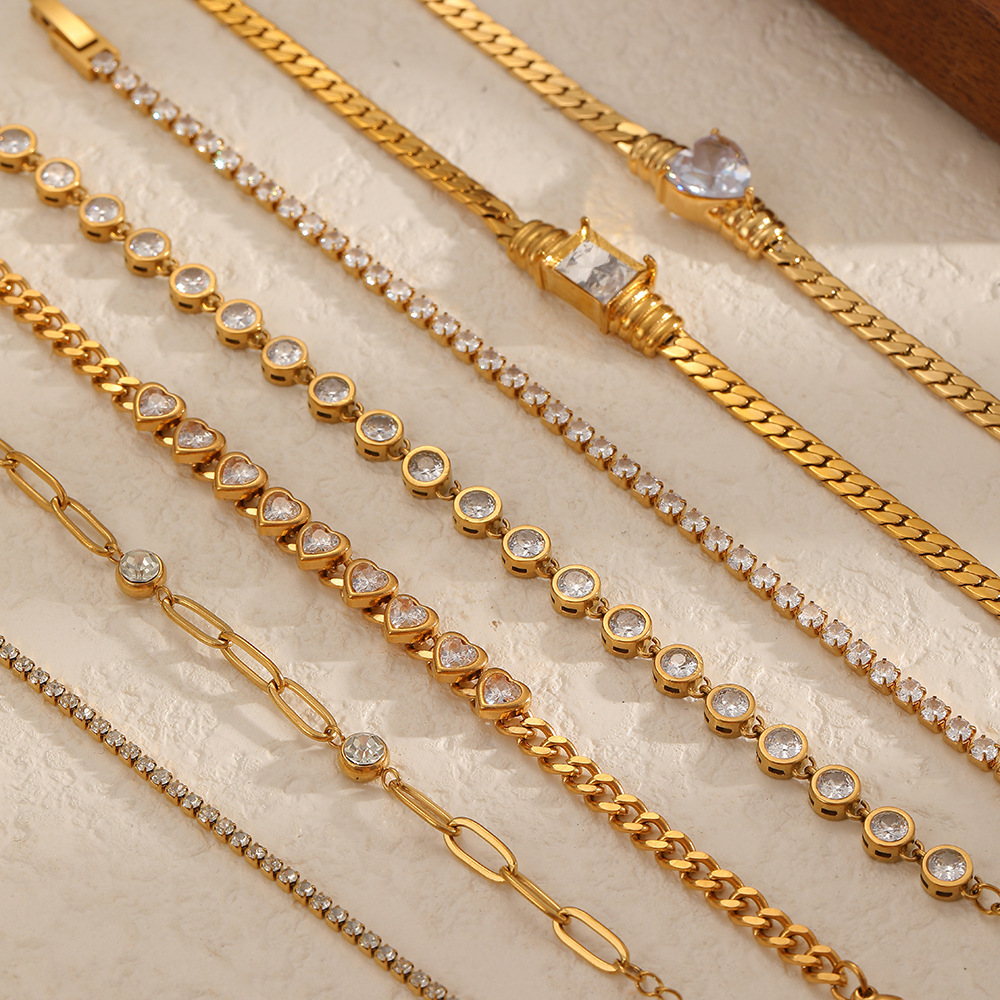 European And American Stainless Steel Zircon Bracelet photo 6