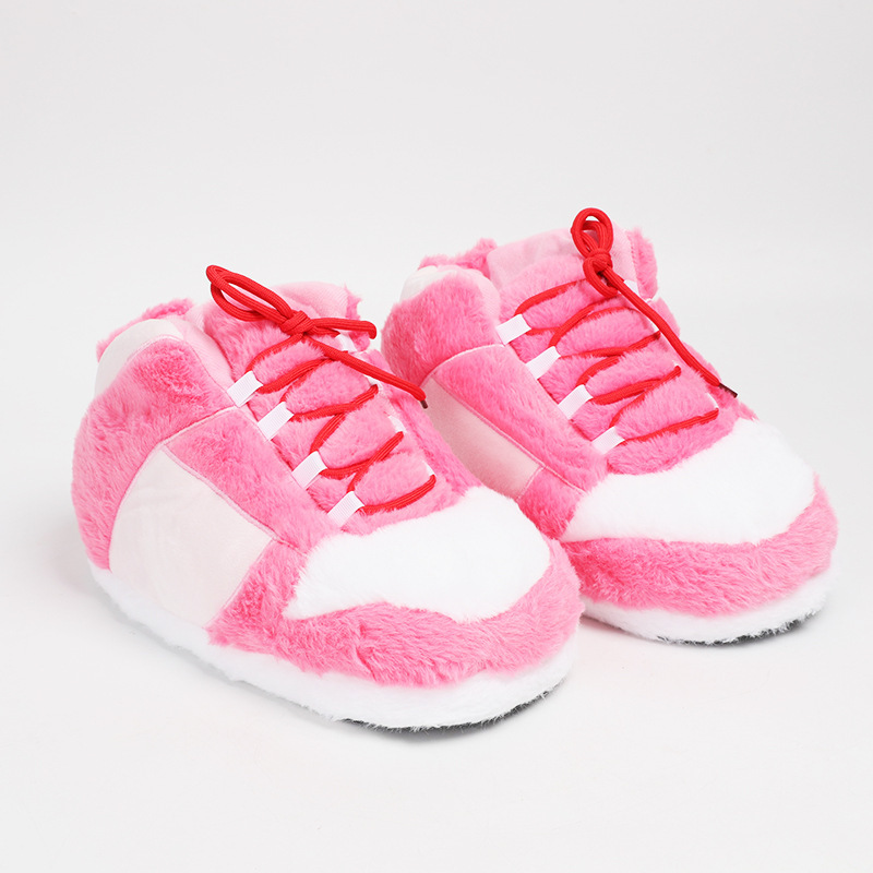 Large Cotton Shoes Plush Home Fuzzy Slippers photo 3