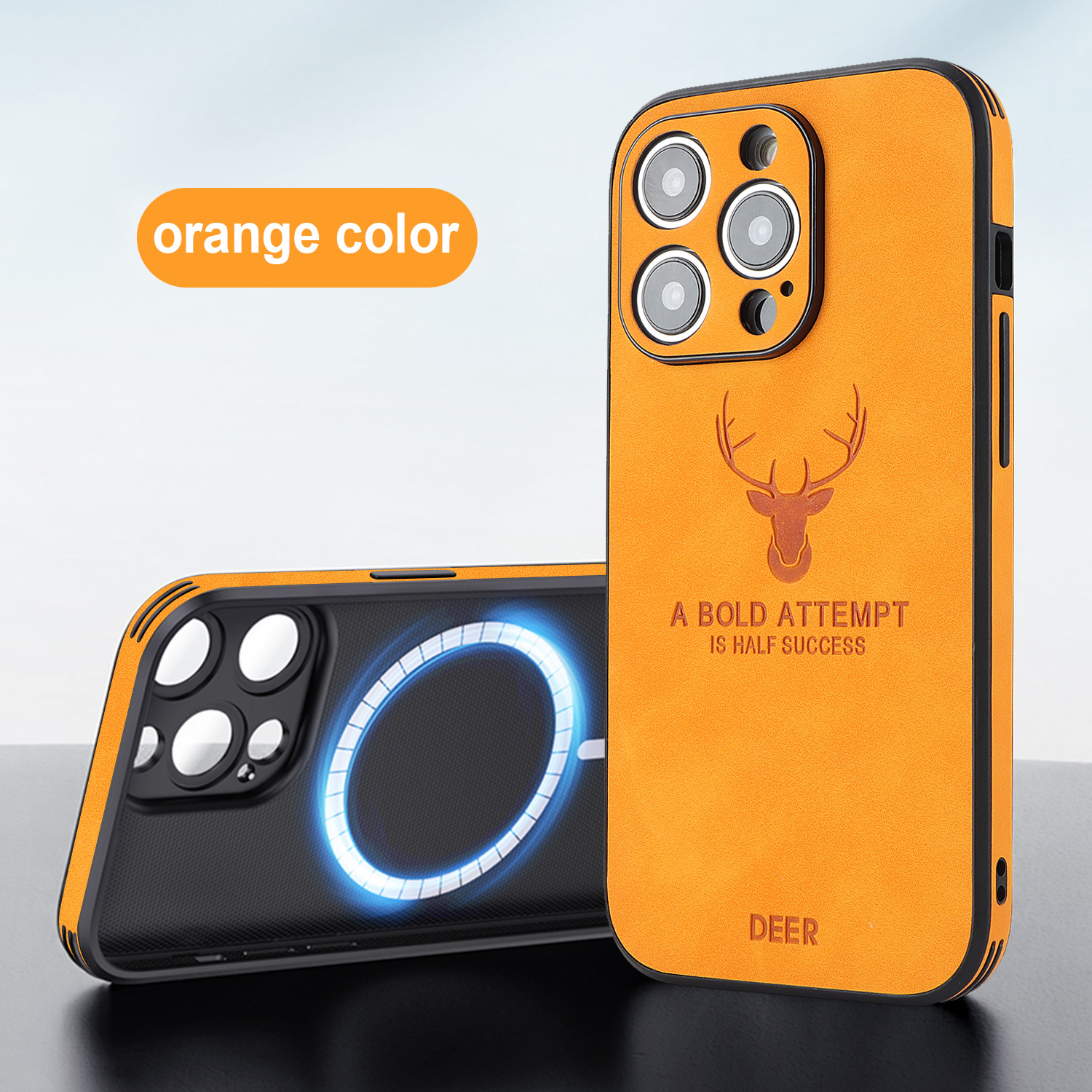 Phone Case Deer Head Built-in Magnetic Drop-resistant Protective Cover photo 4
