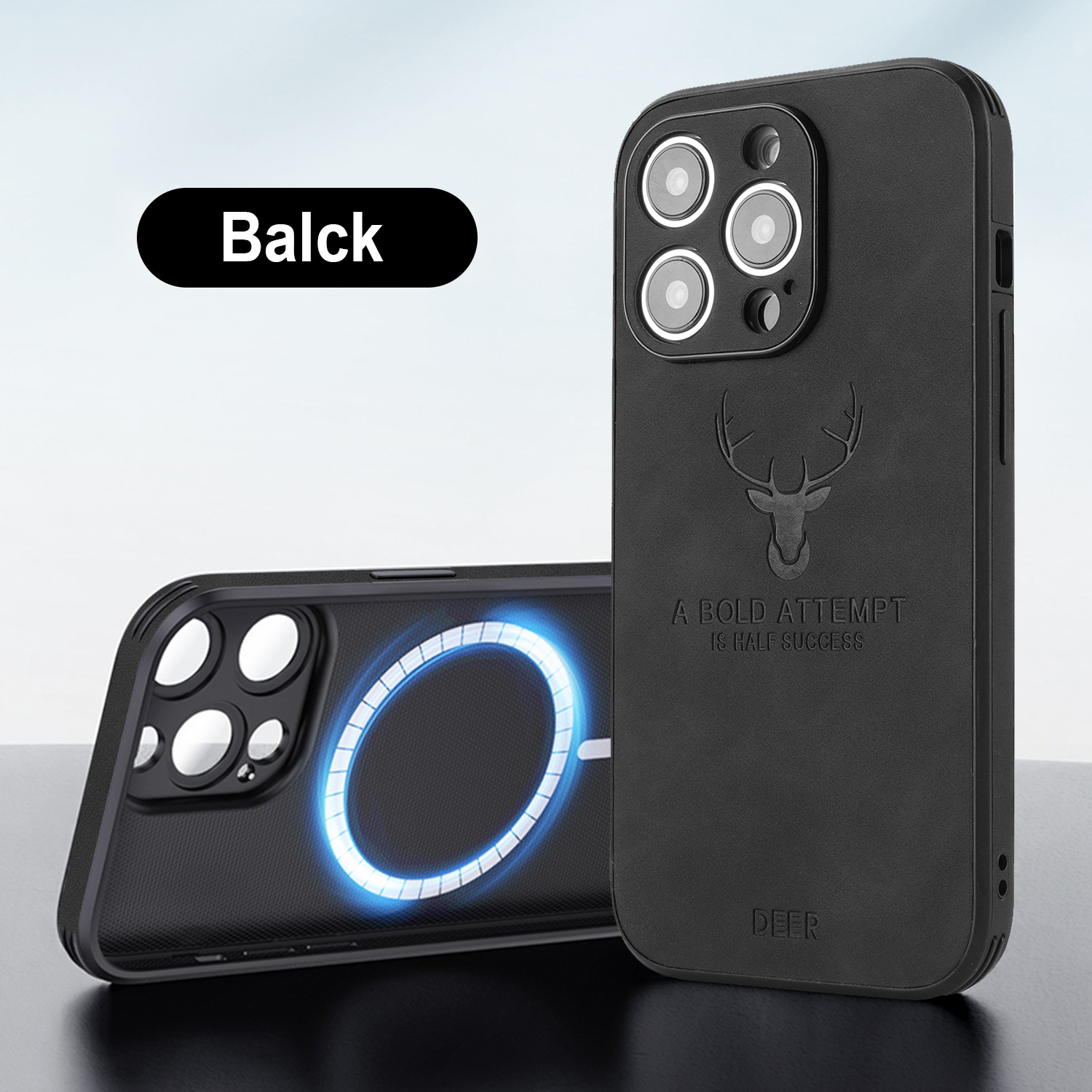 Phone Case Deer Head Built-in Magnetic Drop-resistant Protective Cover photo 2