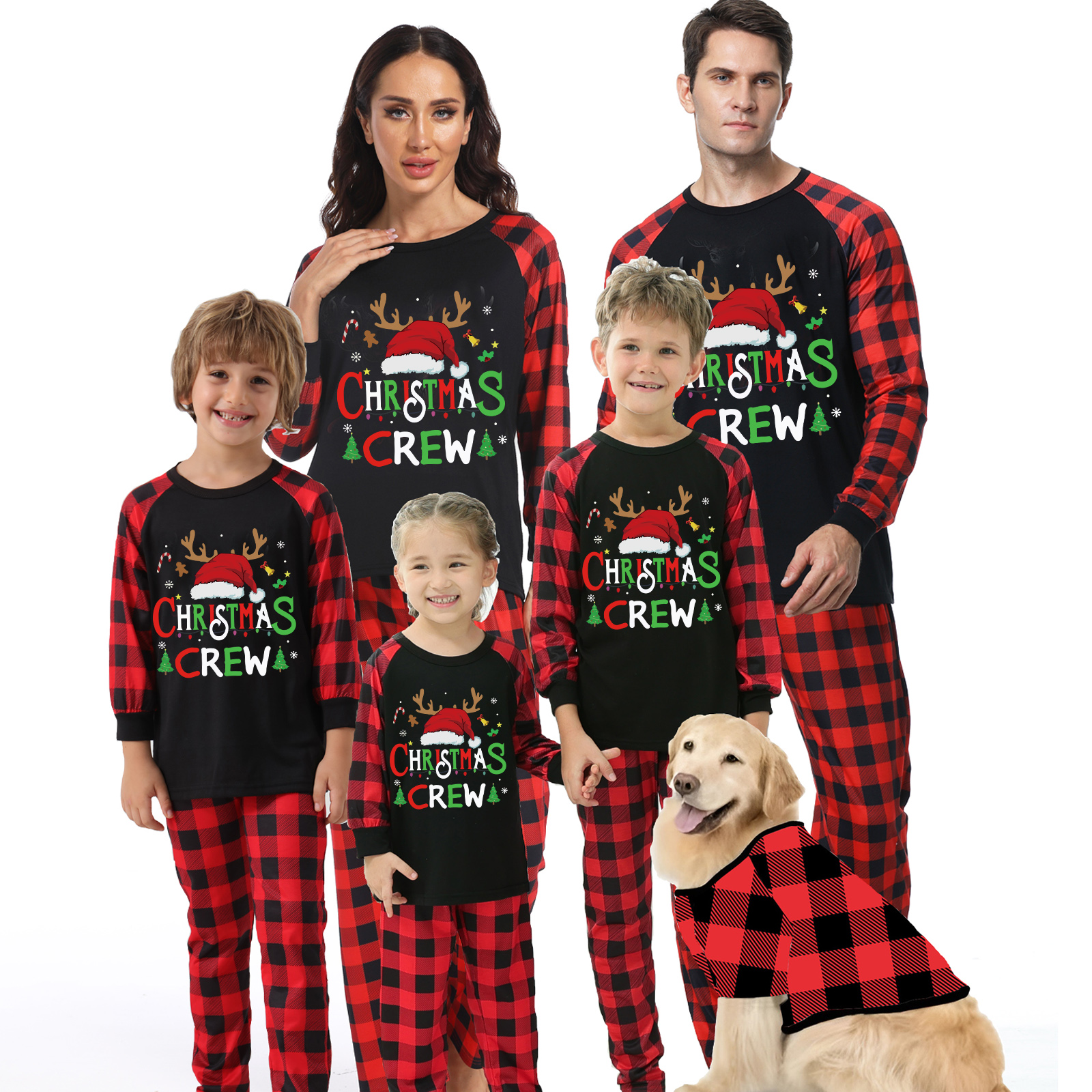 European And American Christmas Parent-child Homewear Clothes Pajamas Suit photo 1