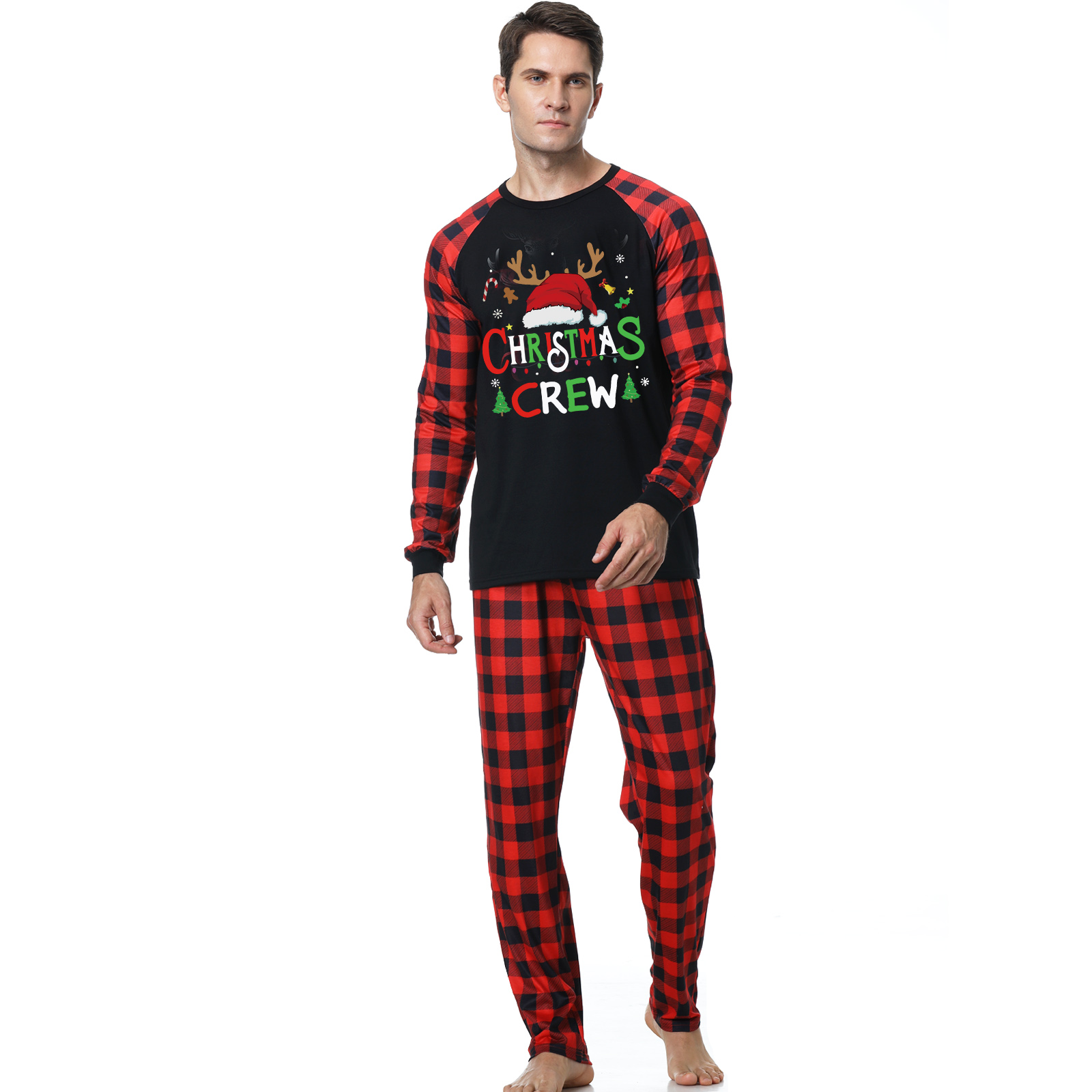 European And American Christmas Parent-child Homewear Clothes Pajamas Suit photo 2