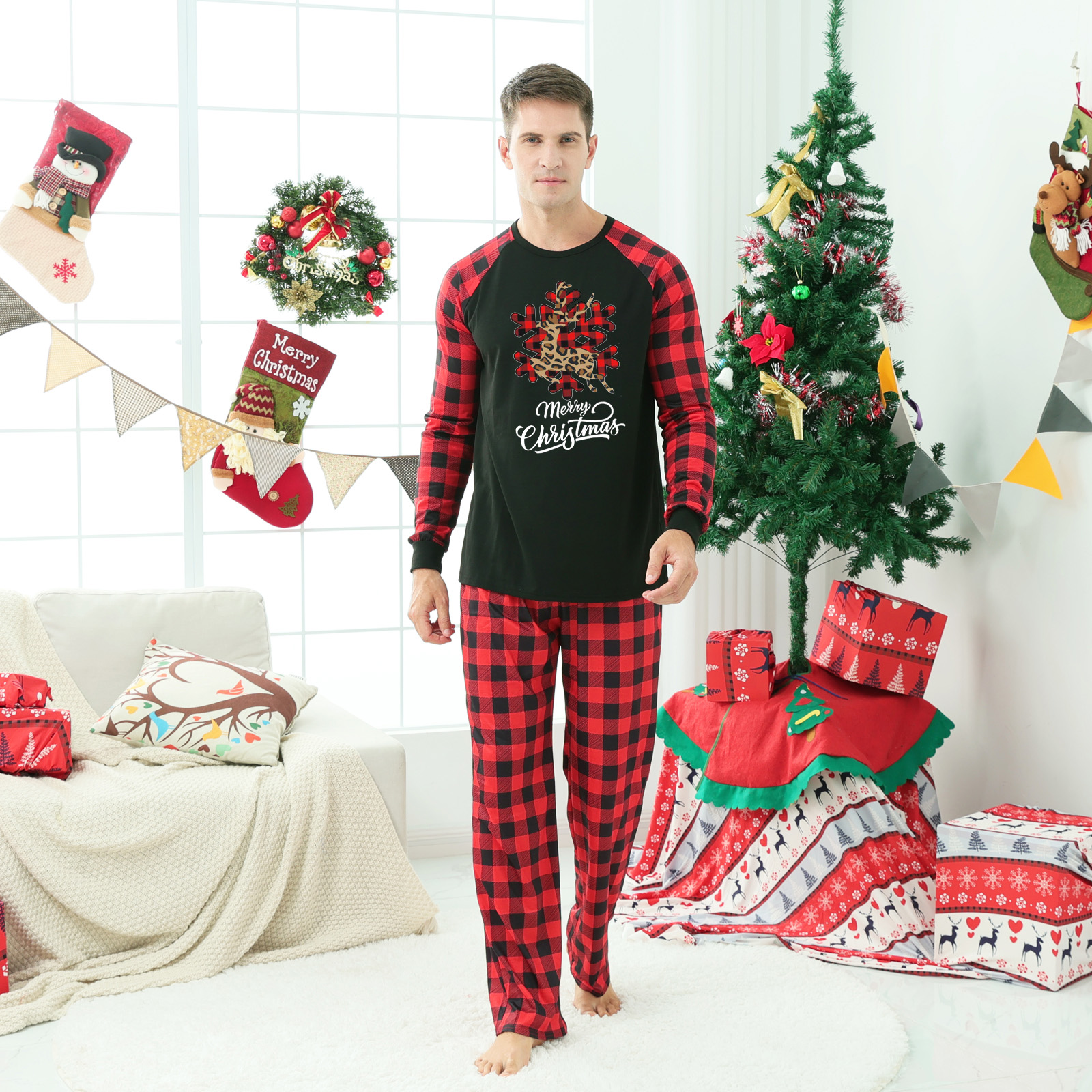 Christmas Parent-child Homewear Clothes Pajamas Suit photo 8