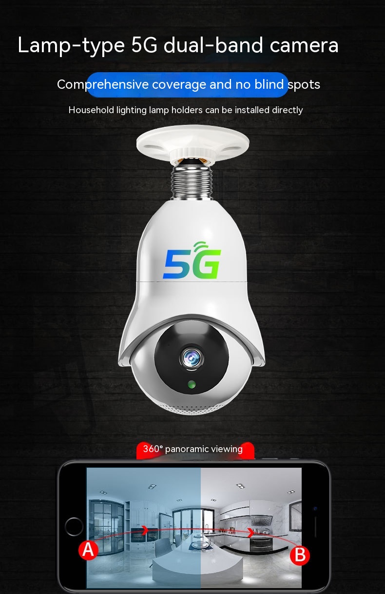 Dual Band Outdoor Night Vision High-definition Light Bulb Monitoring Wireless photo 4