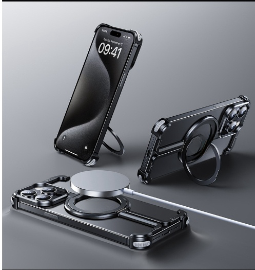 Metal Airbag Anti-fall Shell Phone Case Protective Shock Absorption Aerospace Grade Aluminum Holder Cover photo 6