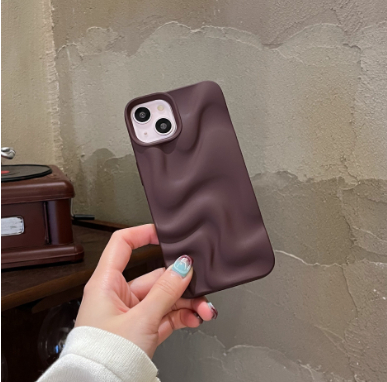 Pleated Water Ripple Solid Color Electroplated Drop-resistant Soft Shell photo 4