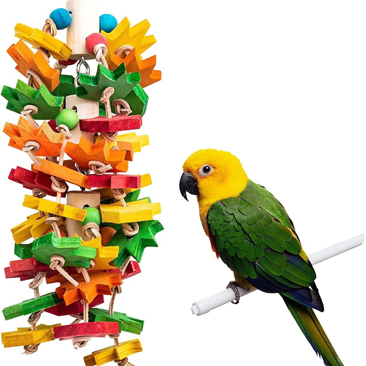Wooden Color Nibbling Toy Medium And Large Parrot Bird photo 7