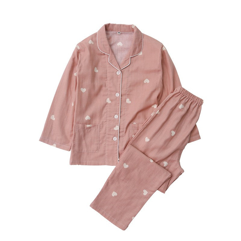 Spring And Summer All Cotton Gauze Cute Cartoon Long Sleeved Pajama Set For Boys And Girls photo 6