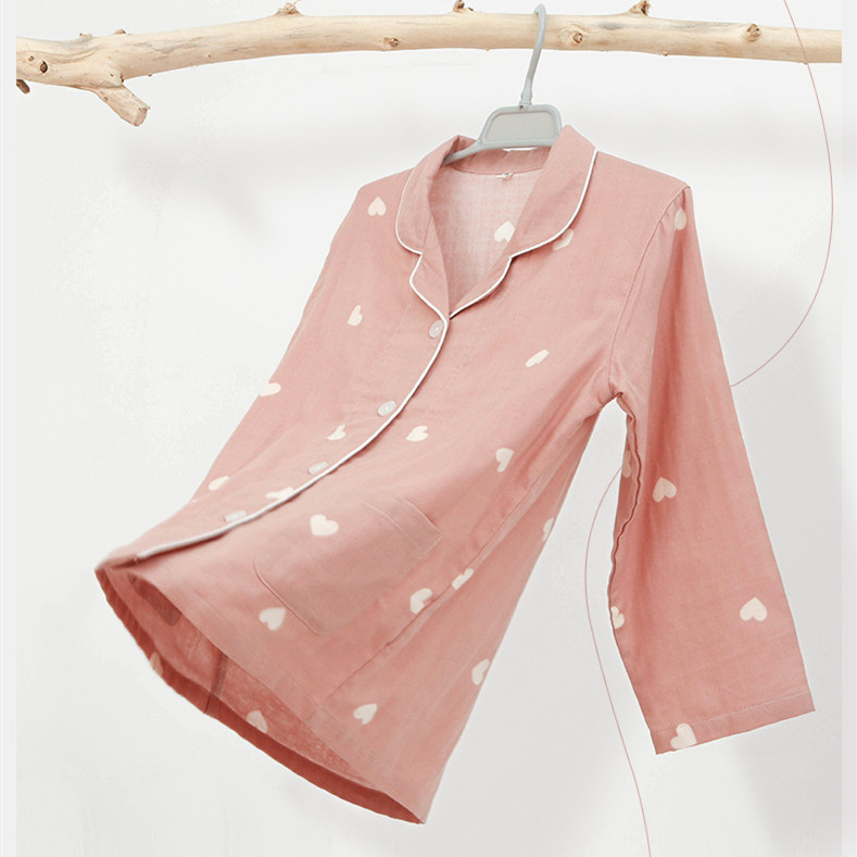 Spring And Summer All Cotton Gauze Cute Cartoon Long Sleeved Pajama Set For Boys And Girls photo 1