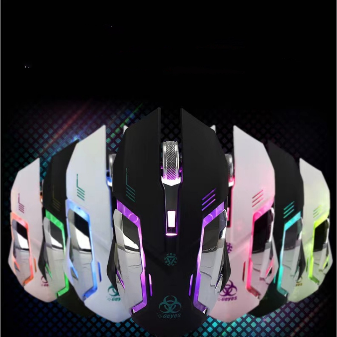 Mouse Wireless Rechargeable Notebook Desktop Home Office Universal Game Mute Luminous photo 1